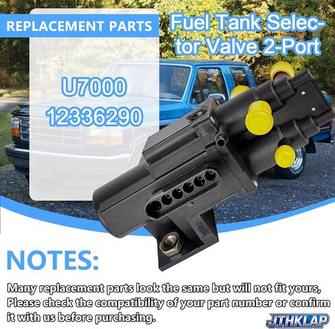 U7000 12336290 Fuel Tank Selector Valve 2-Port Compatible with 1974-1995 Chevrolet C/K Series, Ford F-Series, GMC Pickup Trucks with Dual Fuel Tanks Replacement Fuel Tank Switching Valve in Kuwait
