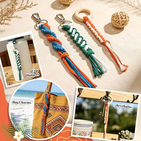 Ecoofor Macrame Kits for Beginners with 366 Feet 3 mm Macrame Cotton Cord, DIY Plant Hanger Kit with Supplies and Instructions, Macrame Beads, Wooden Rings, Dream Catcher Rings in Kuwait