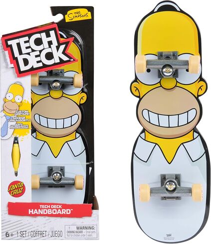 Tech Deck, The Simpsons Santa Cruz & Homer Mini Skateboard for Tricks with Hands, Original Skateboard Graphics and License, Ages 6 and Up, Not Suitable to Stand On in Kuwait