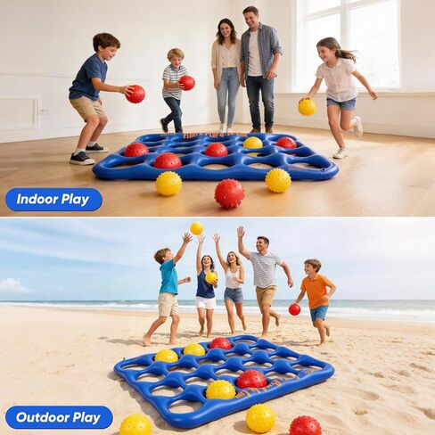 Inflatable 4-in-line Pool Toy Set, Giant Floating 4-in-a-Row Toss Pool Game with 20 Balls for Kids Ages 8–12, Teens & Adults, Summer Pool Party, Pool Tic Tac Toe Game in Kuwait
