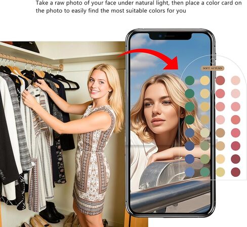 Ultimate 12 Season Color Analysis Personal PaletteCards (Set of 2),Portable Color Matching Guide for Outfits & Makeup,Scratch-Proof Double-Sided Palette(Soft Autumn) in Kuwait