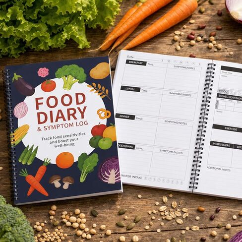 Food Diary, Symptom Tracker Journal & Food Diary Journal –for Track Meals, Sleep, Bowel Movements & Body Reactions,Gut Health,IBS,Low FODMAP,Allergies, Intolerance, Crohn’s/IBD | A4 Size in Kuwait