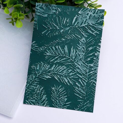 3D Embossing Folder for Card Making Pine Branches Textures Fades Background Template Plastic Embossing Folder for DIY Scrapbooking Paper Crafting Handmade Crafts Arts Supplies Scrapbook Decor in Kuwait