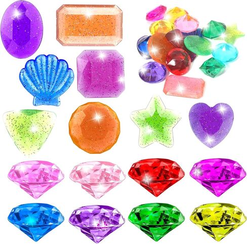 16 PCS Diving Gems Pool Toys, Large Diamond Gem Pool Toys for Kids Ages 4-8-12, Colorful Pool Diving Toys, Swimming Gems Toys, Underwater Sinking Diving Gems for Kids Summer Gift Pool Party Favors in Kuwait