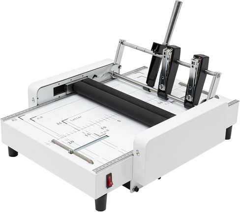 A3 Booklet Maker Paper Folding Machine,Paper Folder Stapler Machine, 2 in 1 Multifunctional Automatic Book Maker Trimmer Solid Steel with Metal Base for Cardstock Leather Office Home School in Kuwait