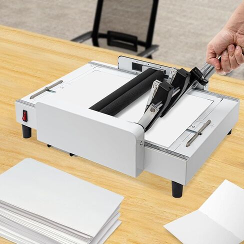A3 Booklet Maker Paper Folding Machine,Paper Folder Stapler Machine, 2 in 1 Multifunctional Automatic Book Maker Trimmer Solid Steel with Metal Base for Cardstock Leather Office Home School in Kuwait