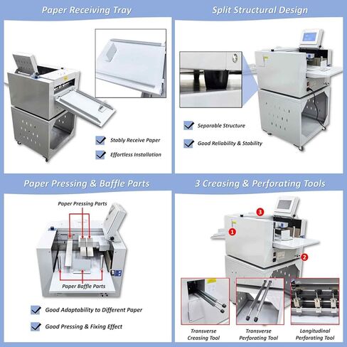 13'' Full Automatic Electric Digital Touch Control Creasing and Perforating Machine Top Air Suction Automatic Paper Feeding 2600 Sheets/h Split Structural Design 110V in Kuwait