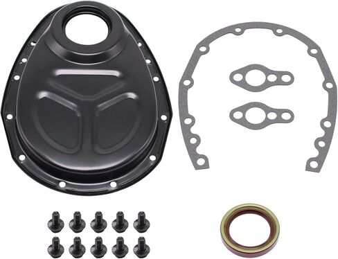 1 SET Black AluminiumTiming Chain Cover With Gaskets & Bolts Fits For Chevy Small Block 265, 283, 327, 350, 383 & 400 in Kuwait