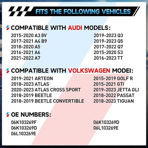 06K103269F غطاء سلسلة التوقيت العلوي للمحرك متوافق مع 2015-2022 Audi A3 A4 A5 A6 A7 A8 Q3 Q5 Q7 TT MK3 2.0T 2015-2021 VW Arteon Golf GTI 06K103583 06G103269B in Kuwait