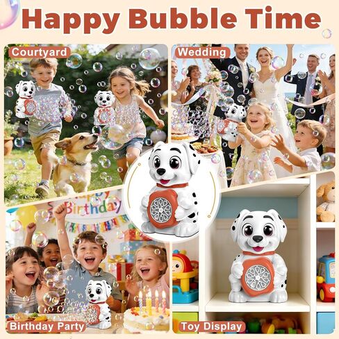 Zerhunt Leak-Proof Bubble Machine for Toddlers: Automatic Bubble Blower with Cute Dog Design, Lights & 150ML Tank - Durable Bubble Toy Gift for Kids Ages 3-7 - Idea for Party, Outdoor, Birthday in Kuwait