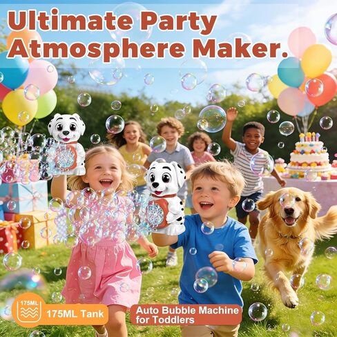 Zerhunt Leak-Proof Bubble Machine for Toddlers: Automatic Bubble Blower with Cute Dog Design, Lights & 150ML Tank - Durable Bubble Toy Gift for Kids Ages 3-7 - Idea for Party, Outdoor, Birthday in Kuwait