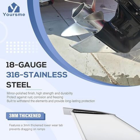 27211 Skeg Guard Stainless Steel Skeg Protector Kit Fit for Mercury 75 90 115 135 150 175 200 225 250 275 300HP Selected Models (See Listing Detail for Fitment) in Kuwait