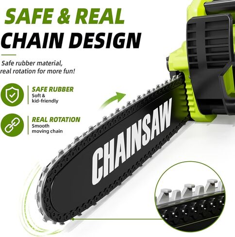 Pandapop 2 in 1 Kids Gardening Tools Set, Toy Chainsaw with Realistic Sounds, Kids Tool Set with Glasses & Gloves, Toddler Outdoor Toys Tools, Christmas Halloween Birthday Gifts for Boys 3 4 5 6 7 8 in Kuwait