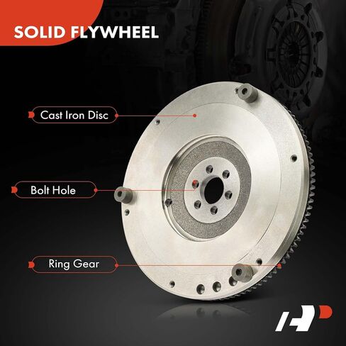 A-Premium Clutch Flywheel Compatible with Toyota Corolla 1992-1997, Celica 1994-1997 & Geo Prizm 1993-1997, 1.6L 1.8L, 6 Bolt Holes, 106 Teeth, Replace# 1340515090 in Kuwait