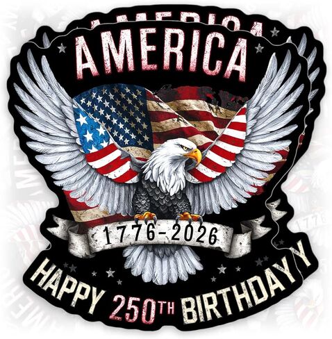 Magnet 250th Anniversary 1776 2026 Magnet Decal USA Birthday Retro American Eagle 250 Years of Freedom Reusable Magnetic Sign Bumper Sticker for Fridge Car Bumper Locker 2pcs 5in in Kuwait