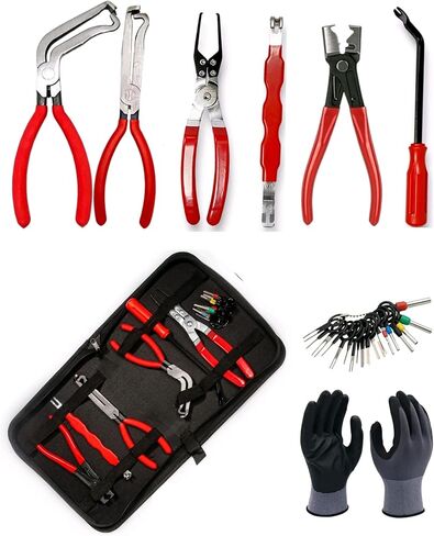10 PCS Electrical Disconnect Pliers-Fuel Line Disconnect Tool Set-Automotive Electrical Terminal Connector Separator Removal Kit with Relay Puller, Hose Clamp Pliers-Terminal Pin Removal Tool in Kuwait