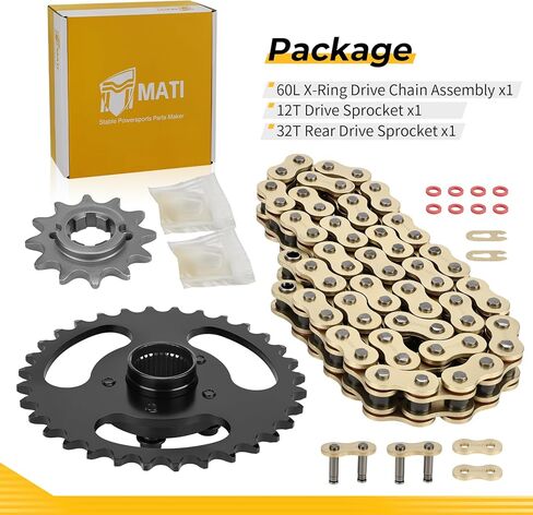 M MATI 60L X-Ring Drive Chain ومجموعة ضرس القيادة لـ Polaris RZR 170 2017-2021 0454771 0454563 0455224 in Kuwait