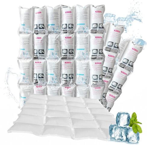 Dry Ice Packs for Shipping Frozen Food, Ice Pack for Cooler, Lunch Box, Shipping Cold Pack Reusable Freezer Packs Blankets Long Lasting, 7" X 13.3", 5 Sheets, 12 Cells/Sheet-Flexible, Cut to Any Size in Saudi Arabia