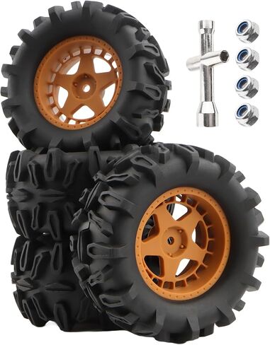 4 قطع RC إطارات العجلات قطع غيار بديلة لجميع 1/14 1/16 مقياس H14BM H16GT H16DR H16BM H16 H16P H16E 16208 16209 16210 14209 14210 14211 16889 RC Car (بني) in Kuwait