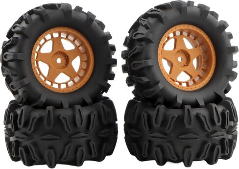 4 قطع RC إطارات العجلات قطع غيار بديلة لجميع 1/14 1/16 مقياس H14BM H16GT H16DR H16BM H16 H16P H16E 16208 16209 16210 14209 14210 14211 16889 RC Car (بني) in Kuwait