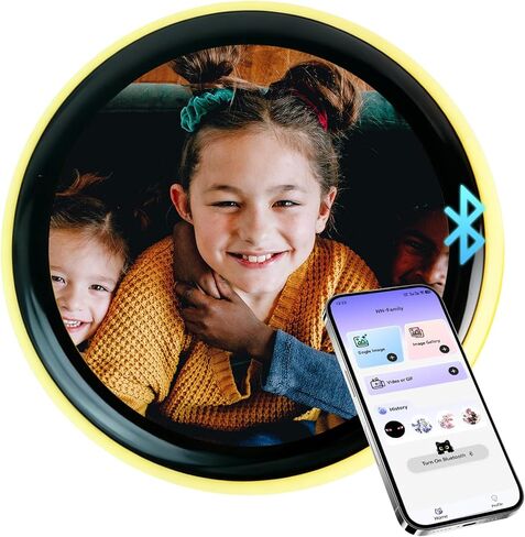 Pintura Mini Digital Badge Pin with 1.53'' IPS Touch Screen, Customizable Photo Slideshow & GIF Display, Backpack/Keychain Charm Accessories, Bluetooth App Control, Gift for Kids, Teens, Girls & Boys in Saudi Arabia