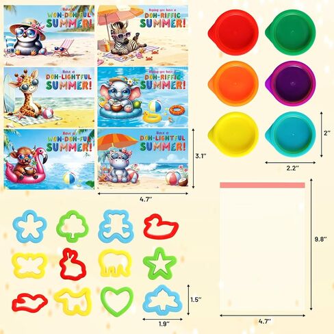 Ceiba Tree End of School Year Student Summer Gifts from Teacher Playdough Last Day of School Gifts for Kids Students Bulk 24 Boxes Air Dry Clay Play Modeling Dough 24 Cutters Molds 24 Cards 24 Bags in Kuwait