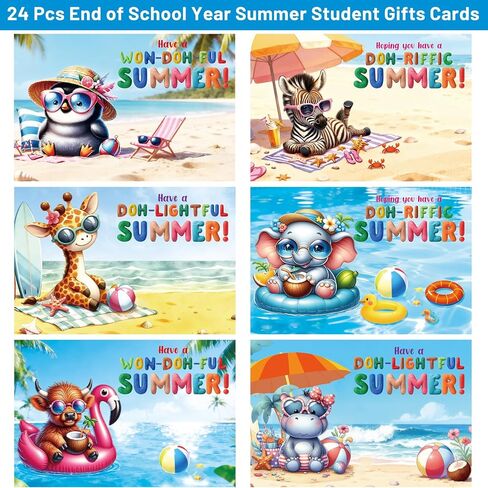Ceiba Tree End of School Year Student Summer Gifts from Teacher Playdough Last Day of School Gifts for Kids Students Bulk 24 Boxes Air Dry Clay Play Modeling Dough 24 Cutters Molds 24 Cards 24 Bags in Kuwait