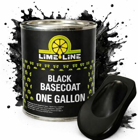 الطبقة الأساسية للسيارات LiME Line - مجموعة 1 جالون - مزيج 1: 1 مع مخفض اليوريثان - يجب أن يكون مطليًا بطبقة شفافة (أسود مع مخفض) in Kuwait