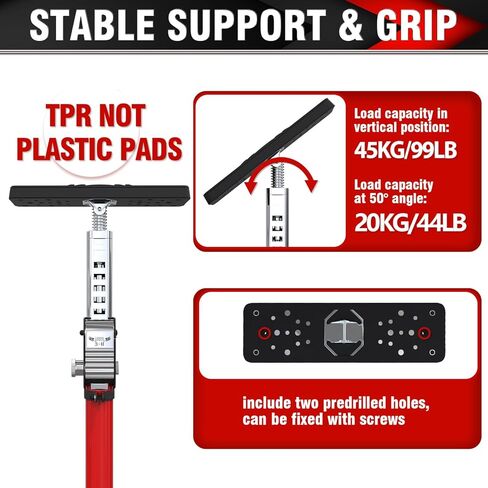 3-H Truck Cargo Bar, 43"-77" Adjustable Support Pole All Metal,Cabinet Jack,Truck Bed Divider with Self-Locking Spring Ratchet - Load Lock Bar for Vans, SUVs & Trucks,Red,4pc in Kuwait