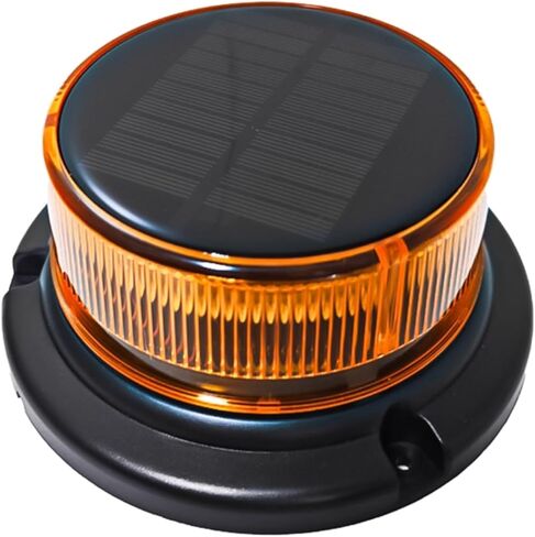 ASTRAGALUS Amber Solar LED Strobe Beacon Light، USB قابل لإعادة الشحن، حامل مغناطيسي وكأس شفط، أوضاع وامضة ودوارة، IP65 ضوء أمان مقاوم للماء للرافعات الشوكية للشاحنات (الاستخدام الليلي) in Kuwait