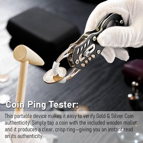 Moonzdudu Coin Ping Tester Kit – Pocket Pinger for Gold & Silver Coin Resonance Testing and Size Verification in Kuwait