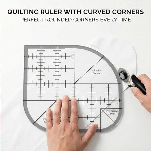 مسطرة قطع الزوايا المنحنية من الأكريليك، مسطرة خياطة اللحف النسيجية لخياطة قوالب اللحف DIY in Kuwait
