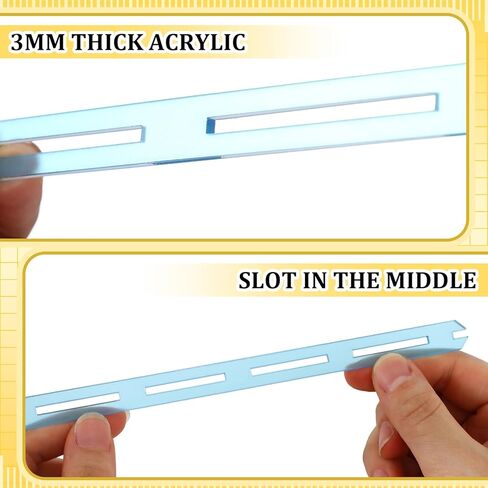 Jetec 3 Pcs Quilting Rulers 6/8/12 Inch Seam Guide Tool and Quilt Ruler Acrylic Non Slip Slotted Quiltings for Sewing, Crafting, Patchwork Ruler for Marking, Measuring & Cutting Fabric in Kuwait