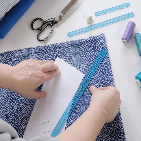 Jetec 3 Pcs Quilting Rulers 6/8/12 Inch Seam Guide Tool and Quilt Ruler Acrylic Non Slip Slotted Quiltings for Sewing, Crafting, Patchwork Ruler for Marking, Measuring & Cutting Fabric in Kuwait