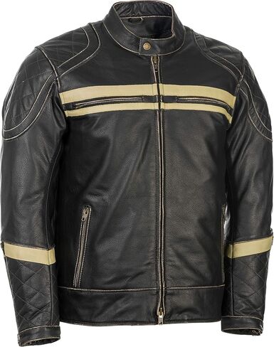 Highway 21 Motordrome Jacket, Modern Leather Cruiser Motorcycle Outerwear, Men’s Street Motorcycle Gear in Kuwait