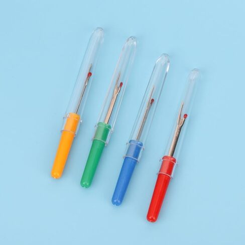 عبوة من قطعتين من Seam Ripper، مقابض بلاستيكية عشوائية ملونة مع شفرة خطاف حادة، أداة قطع الخيوط للخياطة المتقاطعة، والخياطة، والحرف اليدوية وإصلاح الملابس in Kuwait