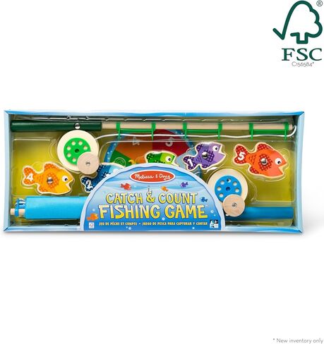 Melissa & Doug Catch & Count Wooden Fishing Game With 2 Magnetic Rods in Kuwait