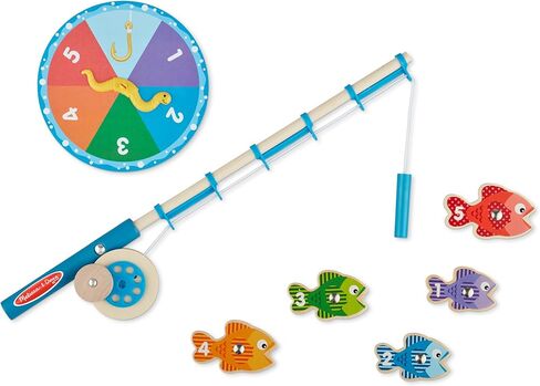 Melissa & Doug Catch & Count Wooden Fishing Game With 2 Magnetic Rods in Kuwait