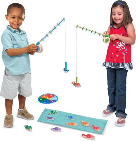 Melissa & Doug Catch & Count Wooden Fishing Game With 2 Magnetic Rods in Kuwait