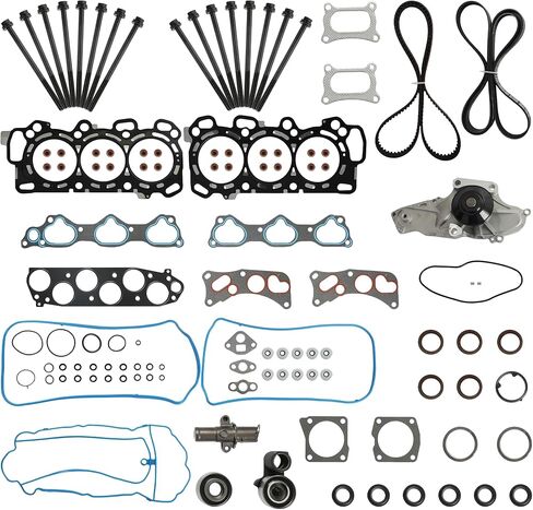 3.5 J35Z2 Cylinder Head Gasket Set w/Timing Belt Kit & Water Pump Fit for Honda Acura Accord Odyssey Pilot RDX TL Ridgeline 3.5L V6 2008-2017 HS26509PT ES71329-1 19200-RDV-J01 14550-RCA-A01 in Kuwait