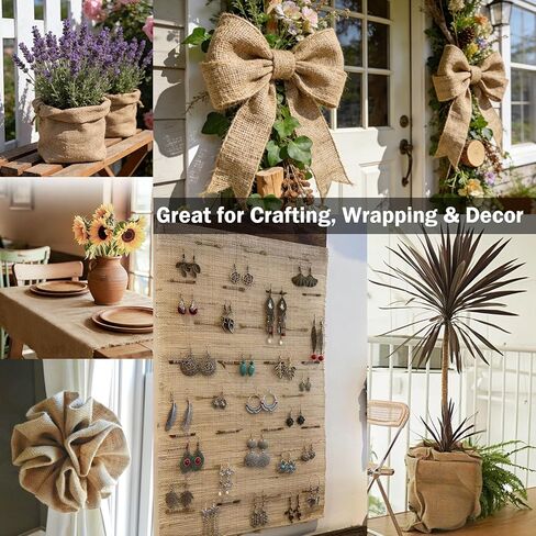 20" x 10 ft Burlap Fabric Roll, Natural Jute Burlap for Garden & Outdoor Use, Tree Wrap & Weed Barrier Cloth, Burlap Fabric for Shrubs, Landscaping, Craft Projects & Decoration in Kuwait