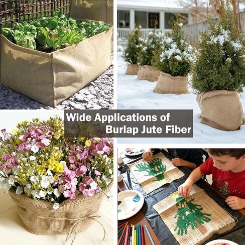 20" x 10 ft Burlap Fabric Roll, Natural Jute Burlap for Garden & Outdoor Use, Tree Wrap & Weed Barrier Cloth, Burlap Fabric for Shrubs, Landscaping, Craft Projects & Decoration in Kuwait