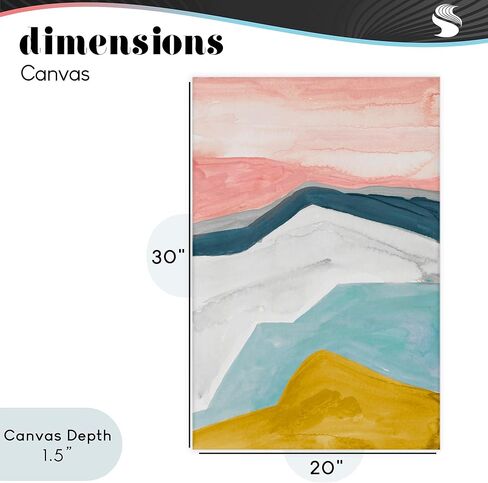 Stupell Industries 'Pastel Geometric Mountains'، لوحة فنية قماشية، 20 × 30 بوصة، سهلة التعليق وقوية، صنع في الولايات المتحدة الأمريكية، بواسطة B. Danelle in Kuwait