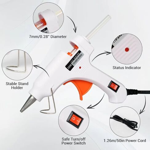 Larrycard Mini hot melt glue gun and stick set, 20W glue gun and 40 glue sticks, school crafts, DIY art and fast home repair in Kuwait