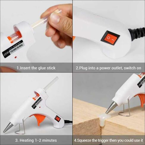 Larrycard Mini hot melt glue gun and stick set, 20W glue gun and 40 glue sticks, school crafts, DIY art and fast home repair in Kuwait