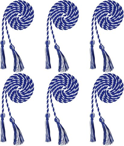 Beautyflier Graduation Honor Cords, Graduation Cords with Sewing Tassels Polyester Yarn Honor Cord, Graduation Decorations for Students Bachelor Gown Master or PhD Gown (Pink & Light Blue(6pcs)) in Kuwait