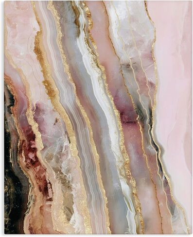 Stupell Industries 'Pastel Misty Gem Geode'، لوحة فنية قماشية، مقاس 16 × 20 بوصة، سهلة التعليق ومتينة، صُنعت في الولايات المتحدة الأمريكية، بواسطة سفيتلانا ألينيكوفا in Kuwait