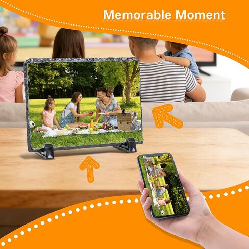 DUDUSUB 5 عبوات من الفراغات التسامي، إطار صور صخري فارغ مع حامل عرض، ورقة نقل الحرارة الحرارية لتصميم مخصص DIY، تذكار لسطح المكتب in Kuwait