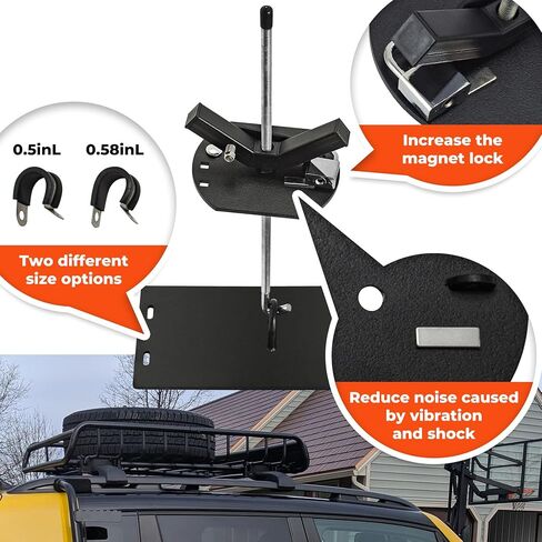 Sidasu Universal Roof Rack Tire Carrier for 35in Spare Tires | Heavy Duty Carbon Steel Adjustable Mount Bracket with Anti-Theft Lock | Fits SUV/Truck/Cars (Max 35" Diameter) in Kuwait