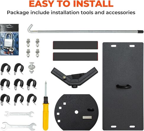 Sidasu Universal Roof Rack Tire Carrier for 35in Spare Tires | Heavy Duty Carbon Steel Adjustable Mount Bracket with Anti-Theft Lock | Fits SUV/Truck/Cars (Max 35" Diameter) in Kuwait